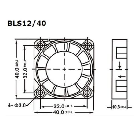 Velleman BLS12/40 ventilator 40x40x10mm 12VDC