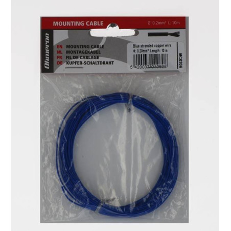 Ohmeron MC0206 montagedraad 0.2mm² soepel blauw 10m